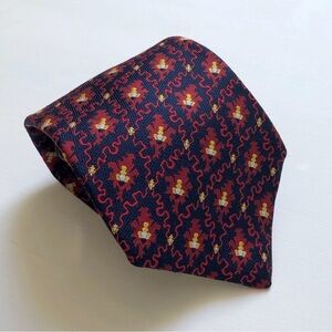 Vintage 70’s Oscar De La Renta For After Six Navy Burgundy Funky Retro Tie